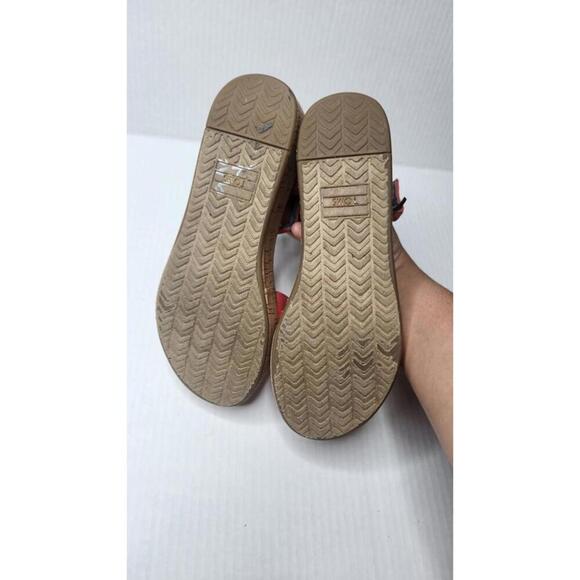 TOMS Shoes Womens Size 6 Canvas Cork Wedge Platform Sandals Ankle Strap Summer - Picture 6 of 8